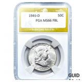 1949-D Franklin Half Dollar PGA MS66 FBL