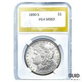 1890-S Morgan Silver Dollar PGA MS63