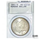 1881-S Morgan Silver Dollar  MS63