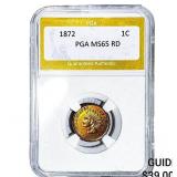 1872 Indian Head Cent PGA MS65 RD