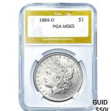 1884-O Morgan Silver Dollar PGA MS65