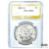 1883-CC Morgan Silver Dollar PGA MS64