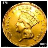 1878 $3 Gold Piece HIGH GRADE