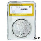 1923-S Silver Peace Dollar PGA MS63