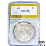 1922 Silver Peace Dollar PGA MS64