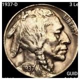 1937-D 3 Leg Buffalo Nickel UNCIRCULATED