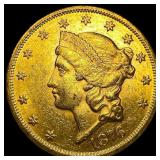 1876 Liberty Head Double Eagle $20 Gold CLOSELY UN