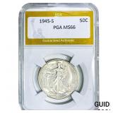 1945-S Walking Liberty Half Dollar PGA MS66