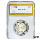 1932 Washington Silver Quarter PGA MS65