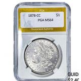 1878-CC Morgan Silver Dollar PGA MS64