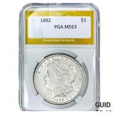1892 Morgan Silver Dollar PGA MS63