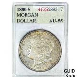1880-S Morgan Silver Dollar ACG AU55