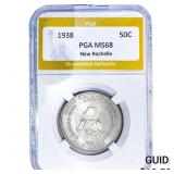 1938 New Rochelle Half Dollar PGA MS68