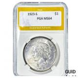 1923-S Silver Peace Dollar PGA MS64