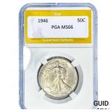 1946 Walking Liberty Half Dollar PGA MS66