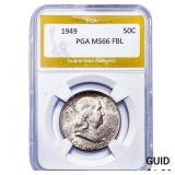 1949 Franklin Half Dollar PGA MS66 FBL