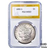 1890-S Morgan Silver Dollar PGA MS63