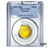 1912-VBP Denmark Gold 20 Kroner 0.2593ox AGW PCGS