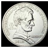 1918 Silver Illinois Centennial Half Dollar CHOICE