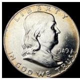 1949-S Silver Half Dollar Franklin GEM BU