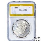 1881-S Morgan Silver Dollar PGA MS67