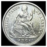1891 Silver Dime (Seated Liberty) UNCIRCULATED