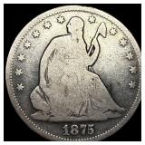 1875-S Silver Half Dollar (Seated Liberty) NICELY