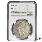 1901 Morgan Silver Dollar NGC AU55
