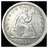1842-O Silver Seated Liberty Quarter CLOSELY UNCIR