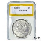 1883-CC Morgan Silver Dollar PGA MS65