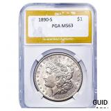 1890-S Morgan Silver Dollar PGA MS63