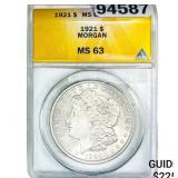 1921 Morgan Silver Dollar ANACS MS63