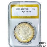 1879-S Rev 78 Morgan Silver Dollar PGA MS63