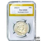 1952-S Franklin Half Dollar PGA MS66
