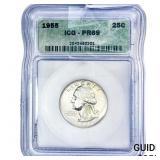 1955 Washington Silver Quarter ICG PR69