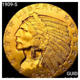 1909-S $5 Gold Half Eagle UNCIRCULATED