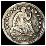 1854 Arrows Seated Liberty Half Dime LIGHTLY CIRCU