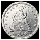 1854 Arrows Seated Liberty Quarter UNCIRCULATED