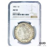 1901 Morgan Silver Dollar NGC AU53