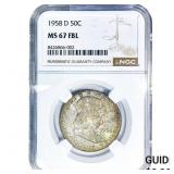 1958-D Franklin Half Dollar NGC MS67 FBL
