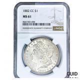 1882-CC Morgan Silver Dollar NGC MS61