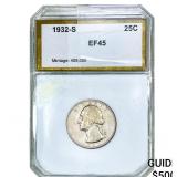1932-S Washington Silver Quarter PCI EF45