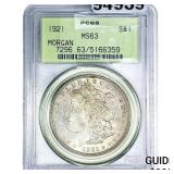 1921 Morgan Silver Dollar PCGS MS63