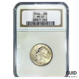 1945 Washington Silver Quarter NGC MS67