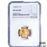 1930-D Wheat Cent NGC MS66 RD
