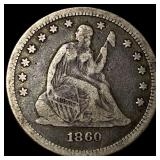 1860 Seated Liberty Quarter LIGHTLY CIRCULATED