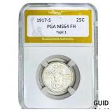 1917-S Standing Liberty Quarter PGA MS64 FH Type 1