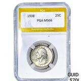 1938 Washington Silver Quarter PGA MS66