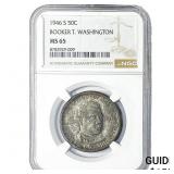 1946-S Booker T Half Dollar NGC MS65