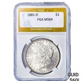 1881-O Morgan Silver Dollar PGA MS64